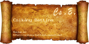 Csikány Bettina névjegykártya