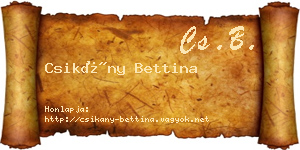 Csikány Bettina névjegykártya