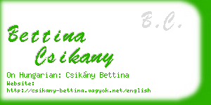 bettina csikany business card
